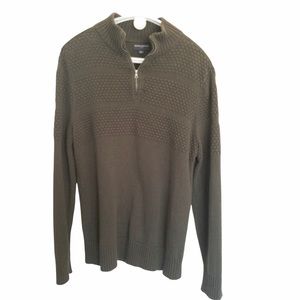 Banana Republic Green Pull-Over Sweater Zipper L